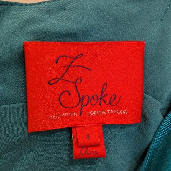 Z Spoke by Zak Posen Womens Dress Green Holiday Party Festive NYE - Size 4 - Picture 6 of 8